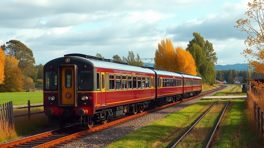 Restored heritage tourist train on a rural line
